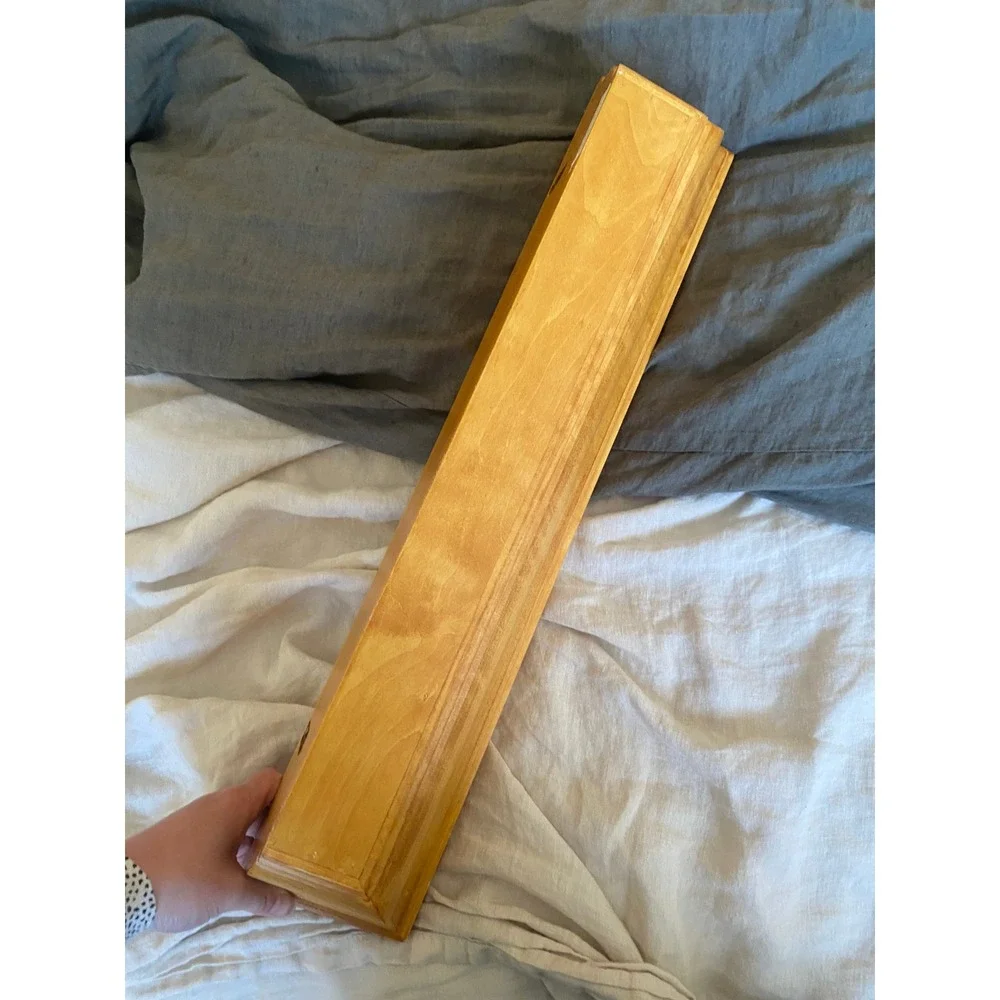 Pottery Barn Crown Molding Wood Floating Wall Shelf Picture Ledge Cottage Rustic